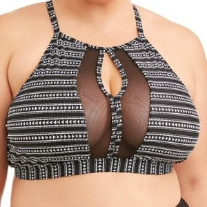 🆕 Time and Tru Print Mesh Bikini Top